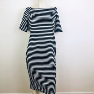 J. Jill Wearever Striped Off The Shoulder Dress